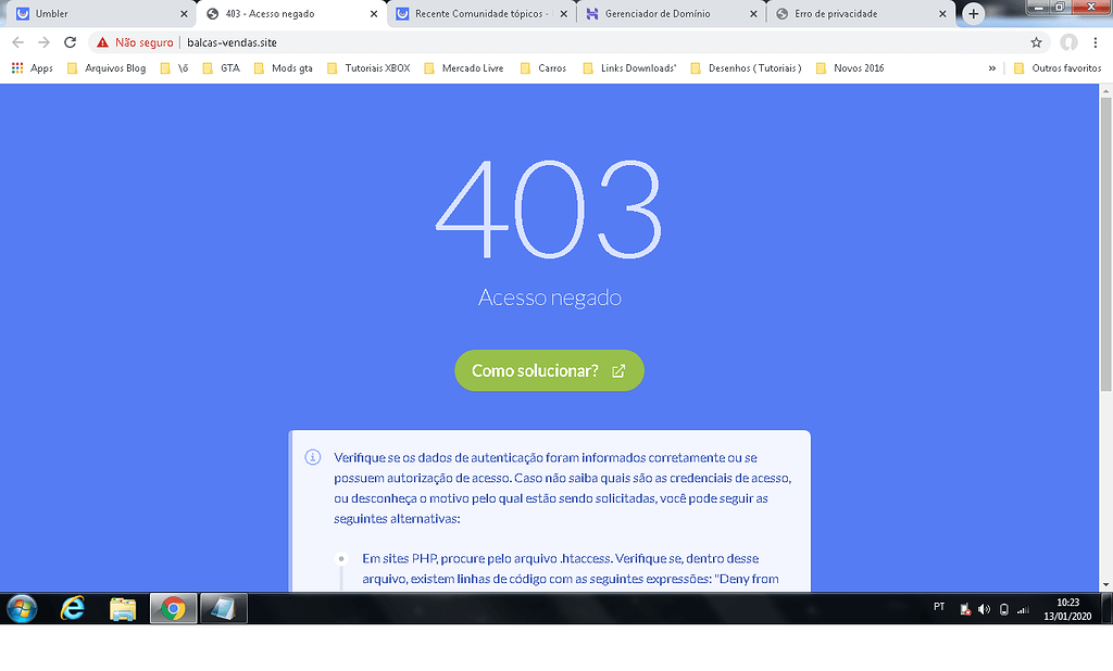 Como corrigir o Erro 403 Forbidden 